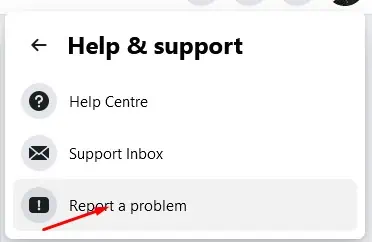 Select Report a problem