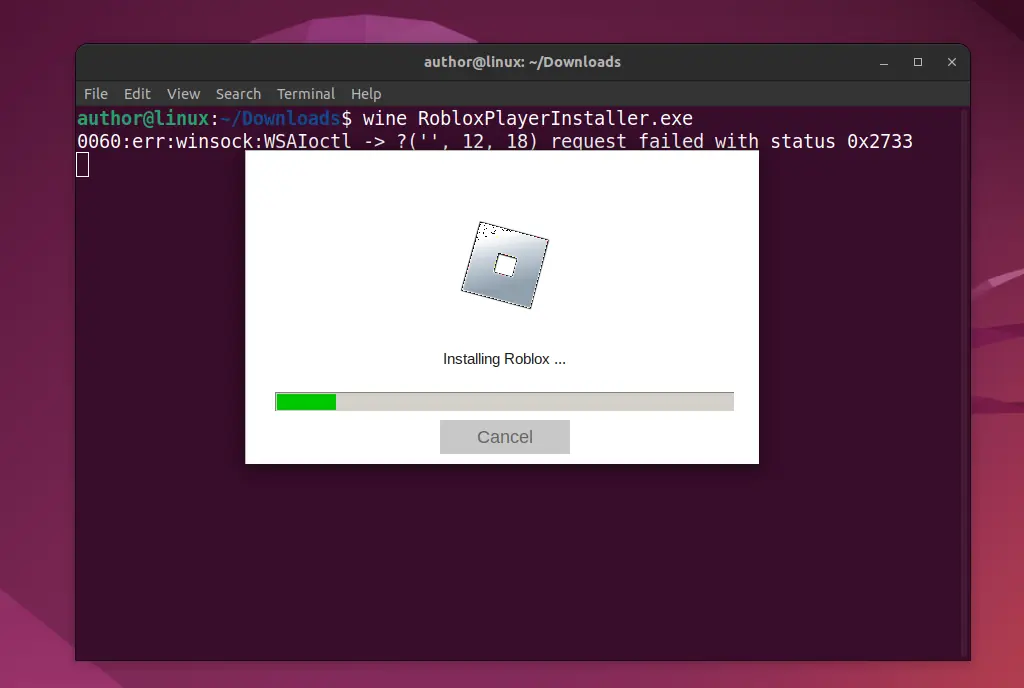 installing roblox on linux