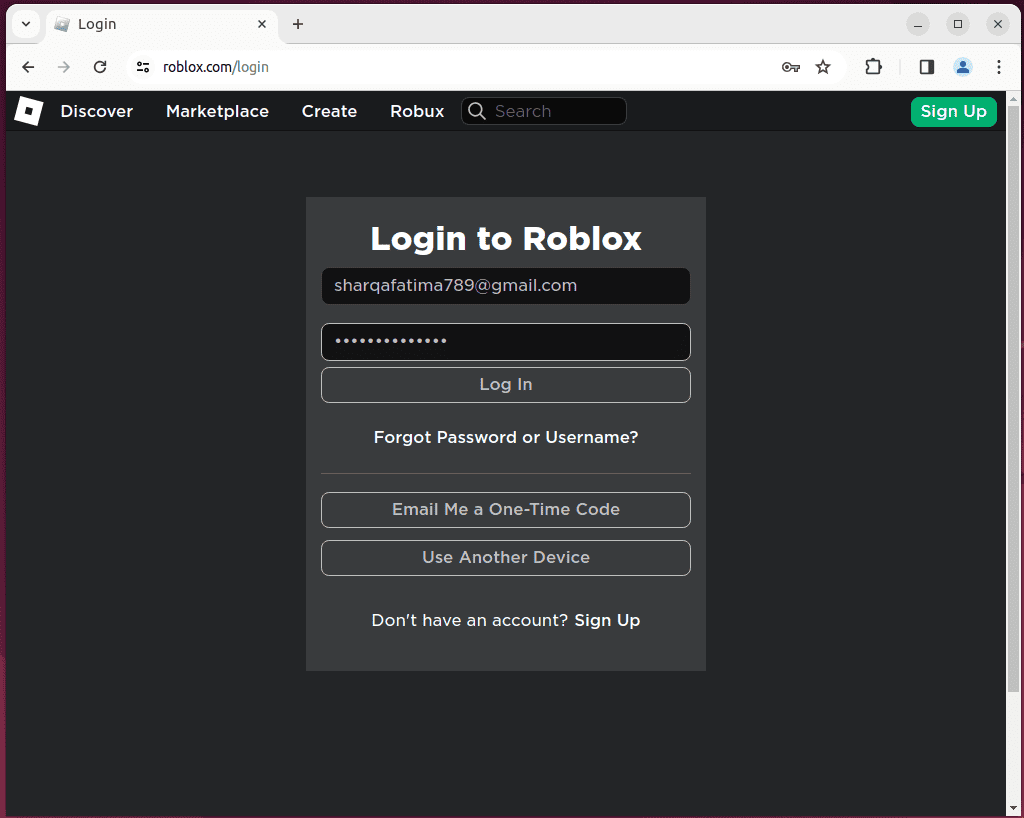 logging in roblox on linux
