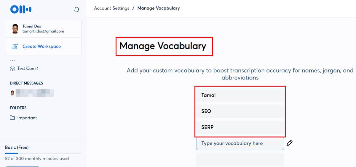 manage vocabulary