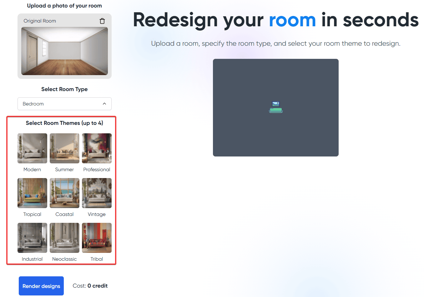 RoomGPT style choosing
