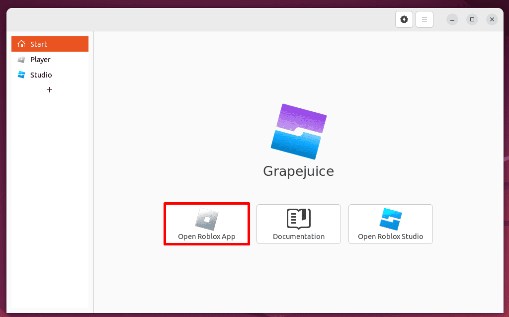 opening roblox app using grapejuice on linux