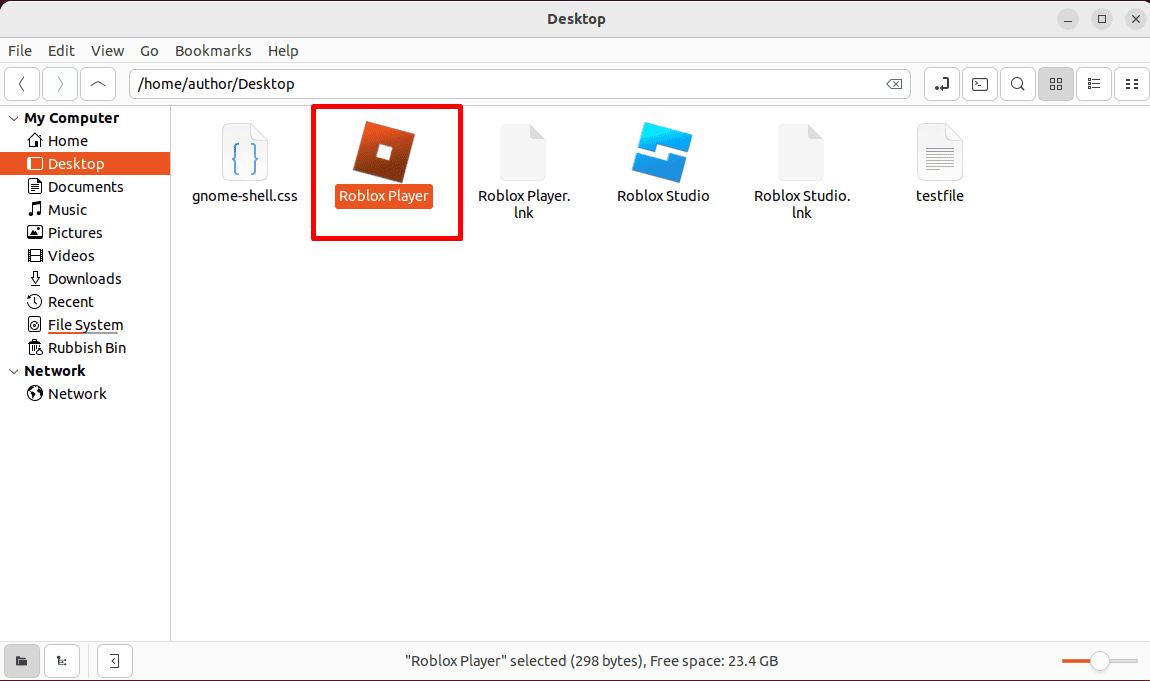 Open Roblox Player in Linux