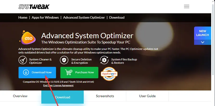 Advanced System Care official download page