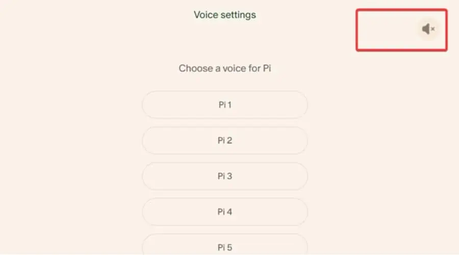 Pi AI - voice settings