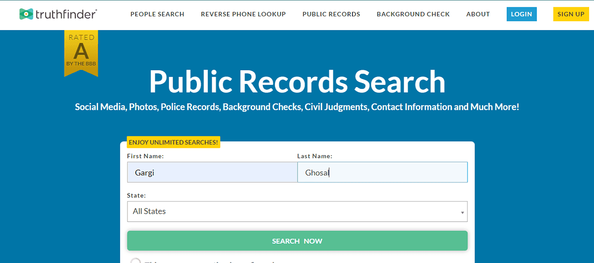 truthfinder public records search
