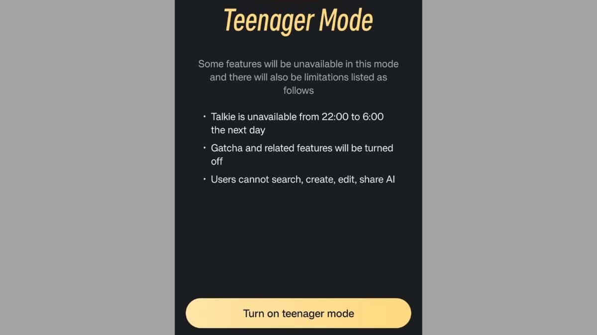 Teenager Mode