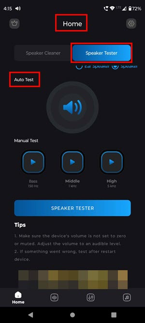 test speaker