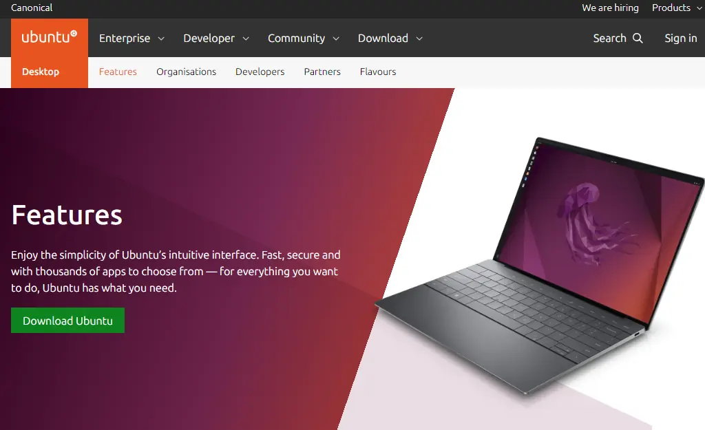 ubuntu distribution homepage
