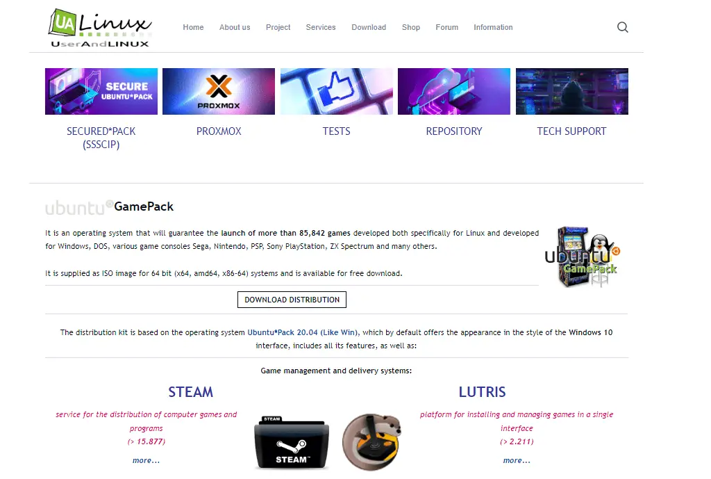 ubuntu gamepack homepage