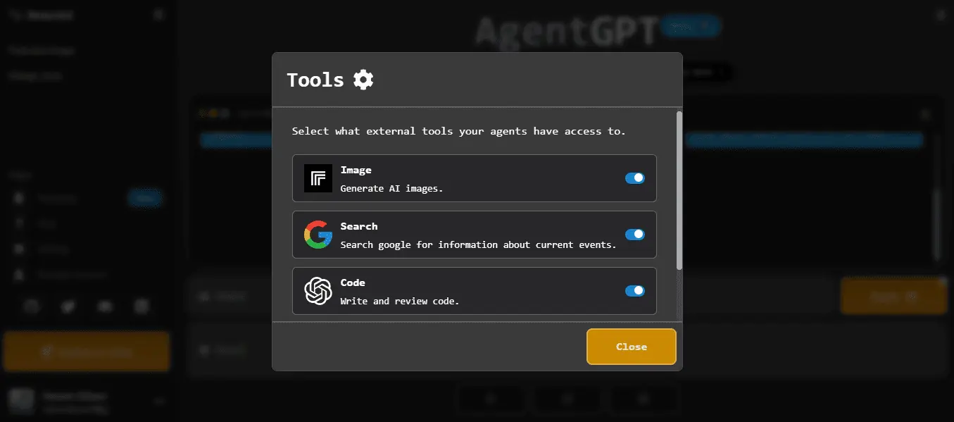 Free Trial AgentGPT tools