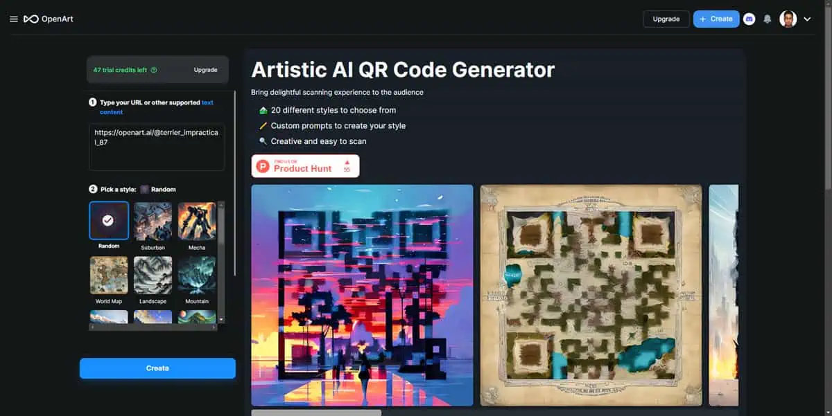 Artistic AI QR Code Generator