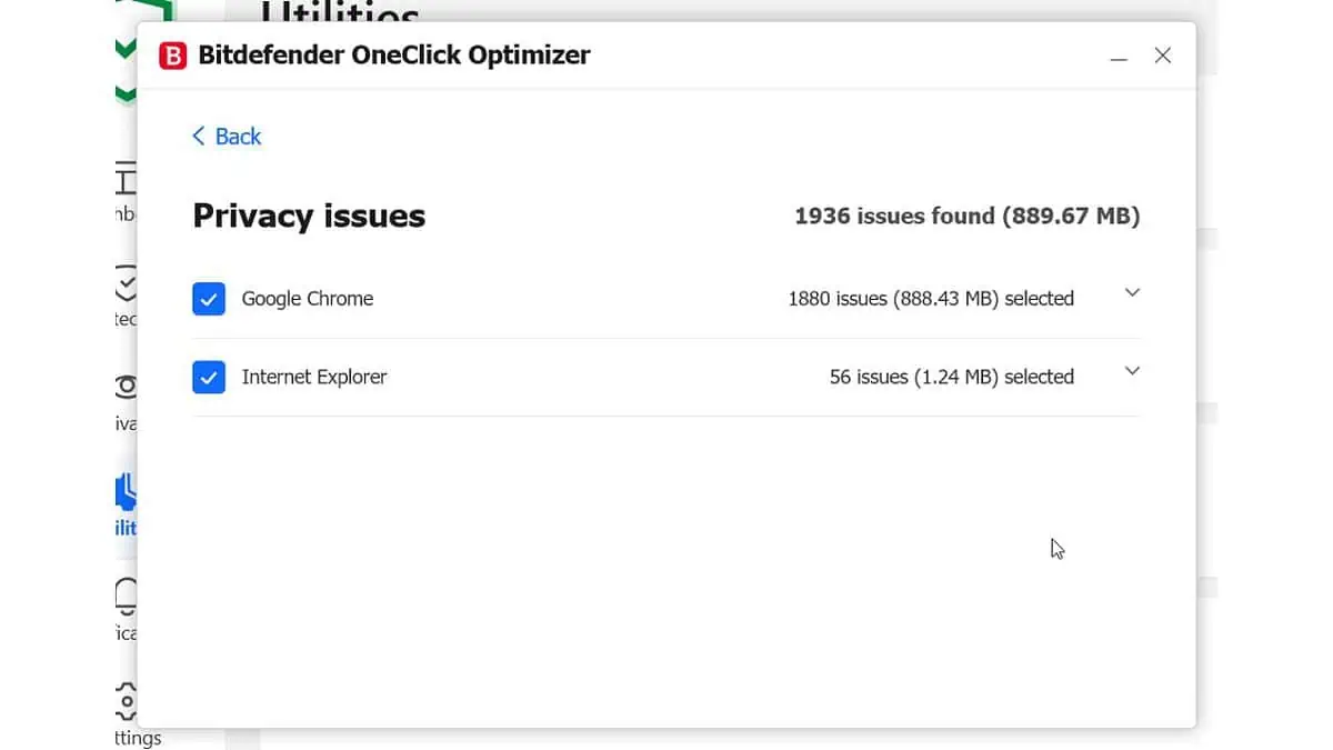 Bitdefender Family Pack OneClick Optimizer Privacy Issue