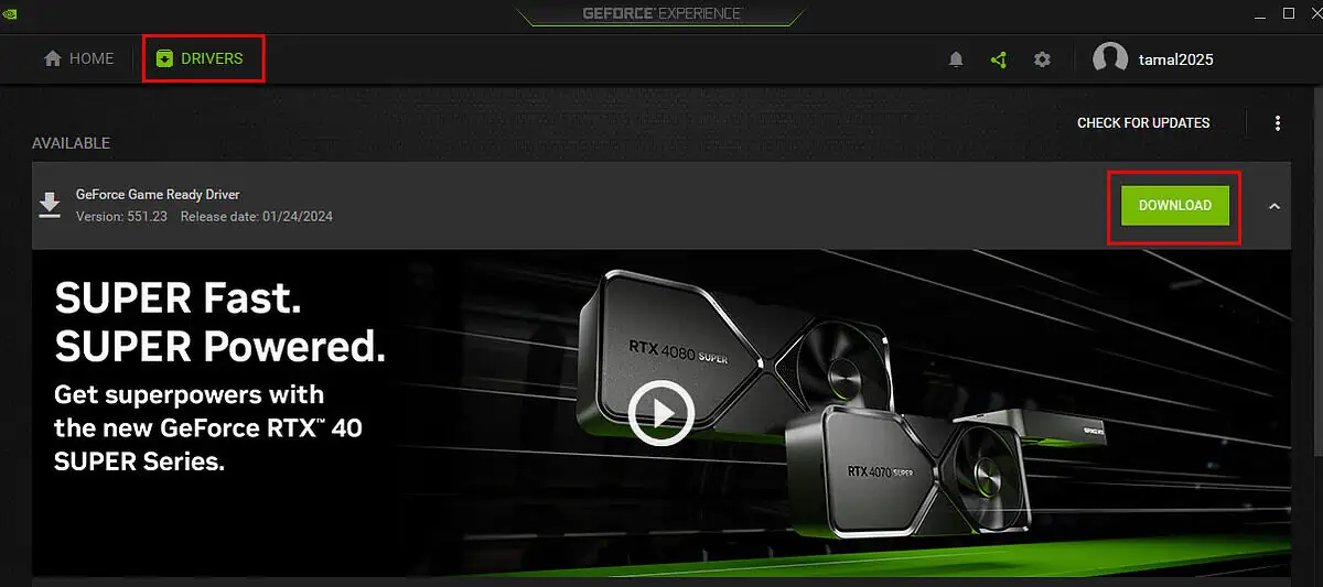 Download driver for NVIDIA