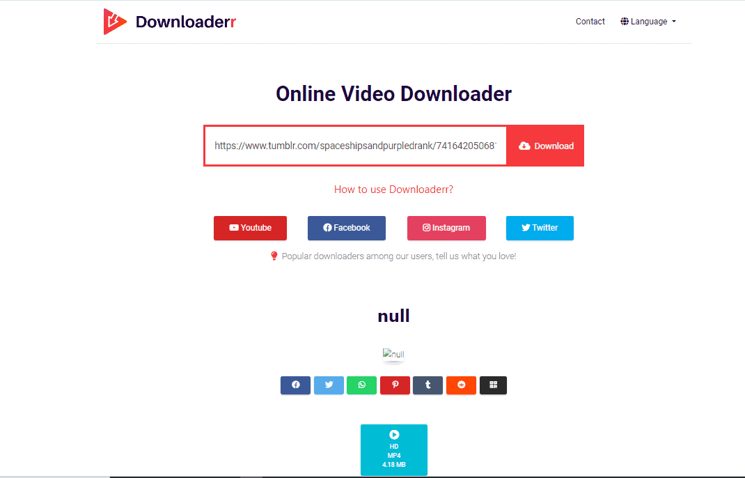 Downloaderr Tumblr video downloader