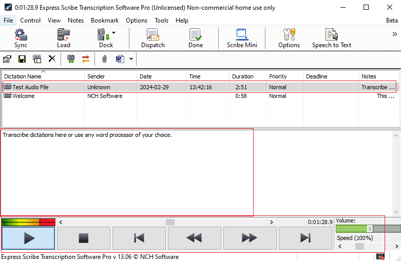 Express Scribe transcribe files