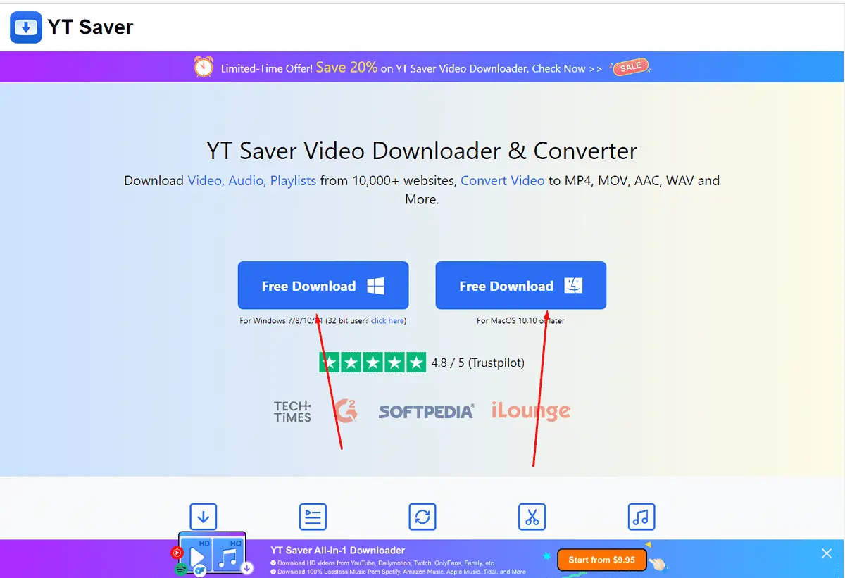 Go to YT Saver’s site and download the app for Mac or Windows.