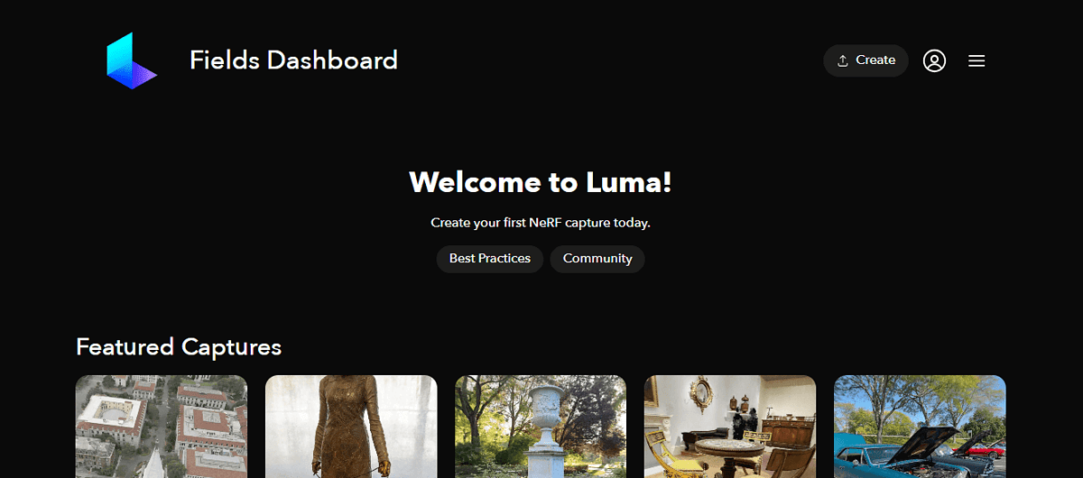 Luma AI account created
