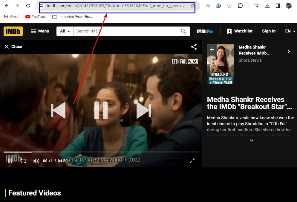 Open the video and copy its URL on your browser’s address bar.
