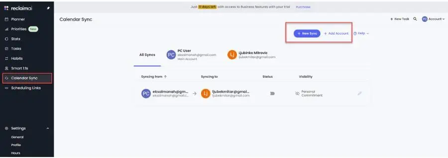 Reclaim.Ai Review Calendar Sync