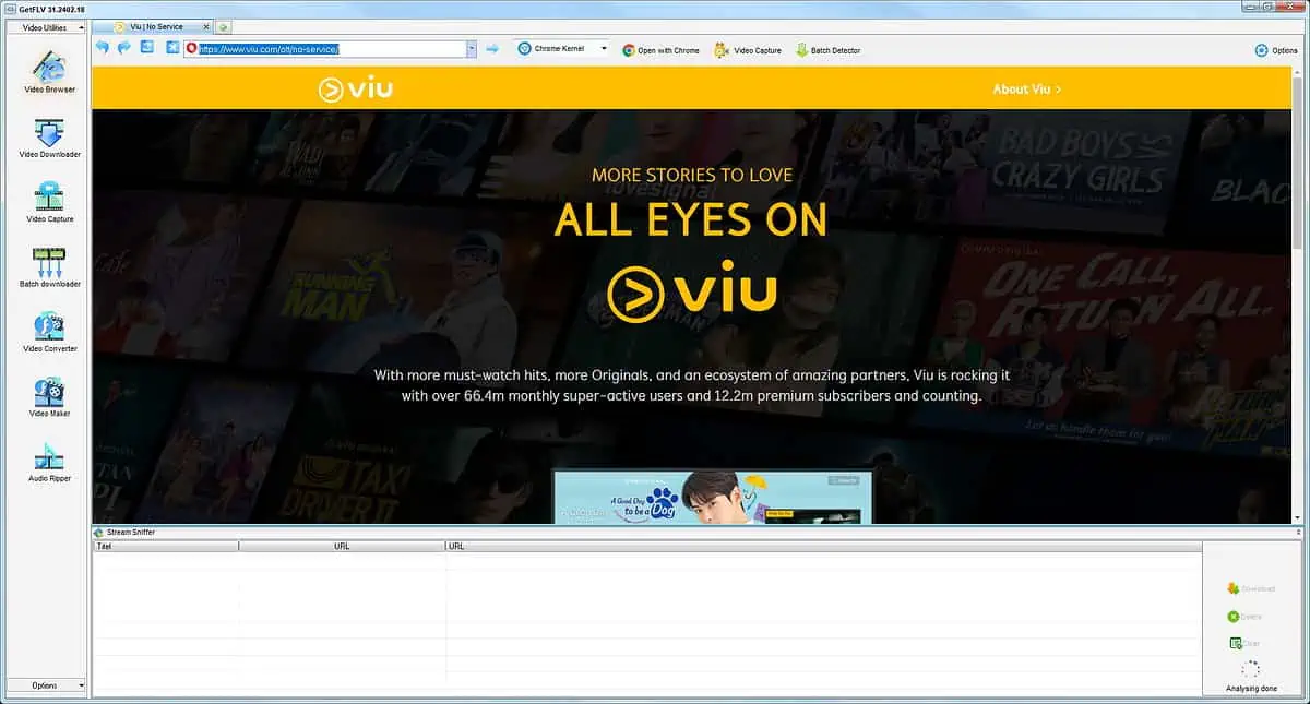 GetFLV with Viu opened