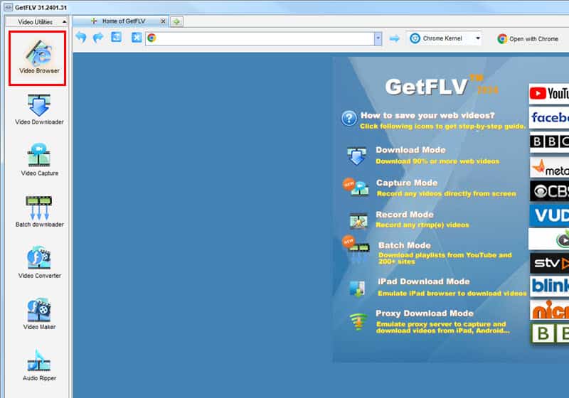 Video browser GetFLV