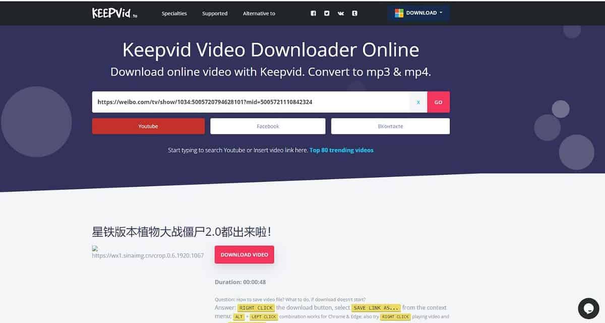 Weibo Downloader Keepvid