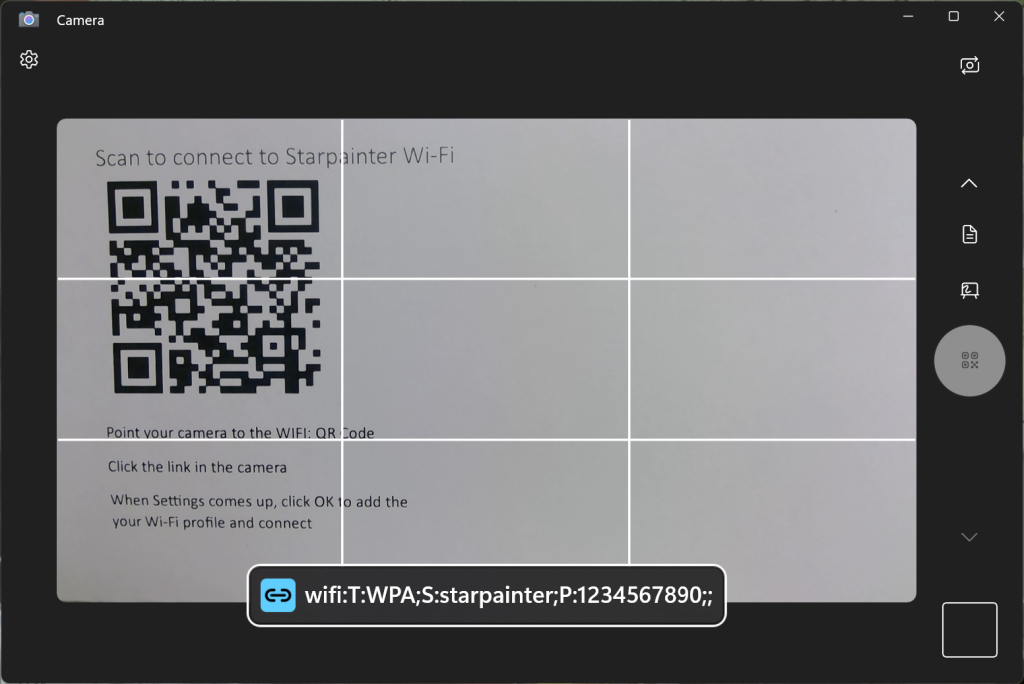 QR-код приложения Windows Camera