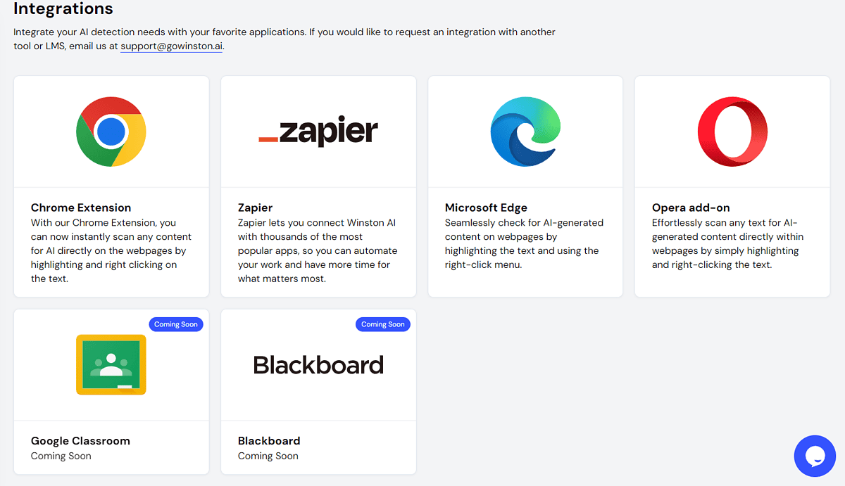 Integraciones de IA de Winston