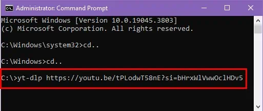 YT DLP command