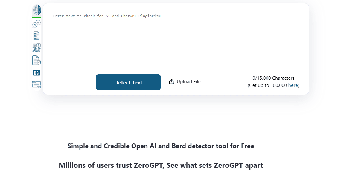 ZeroGPT text box