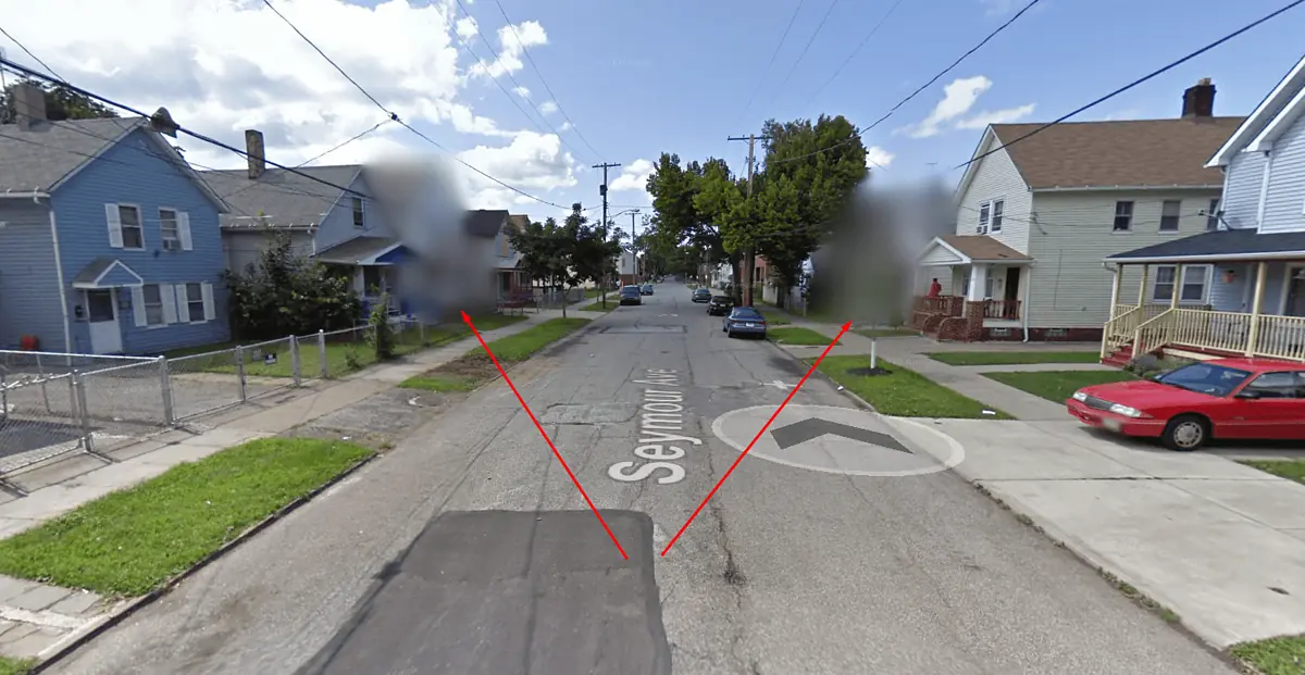 Blurred houses on Google Maps