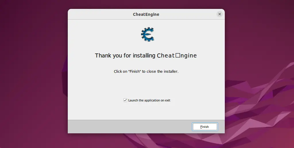 exiting cheat engine setup on linux
