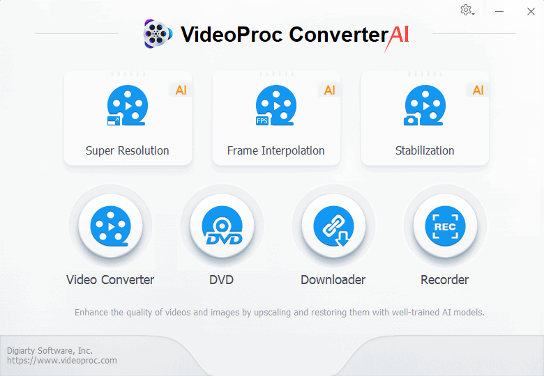Digiarty VideoProc interface