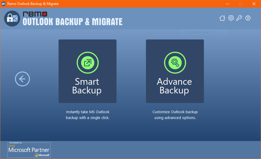 remo outlook backup and migrate tool backup options