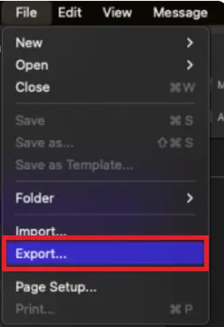 outlook mac export