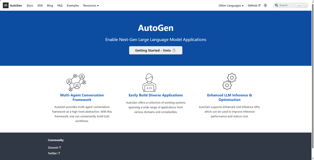 autogen webpage