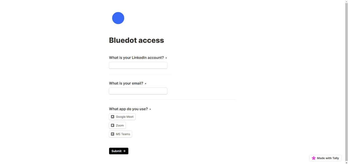 Bluedot setup