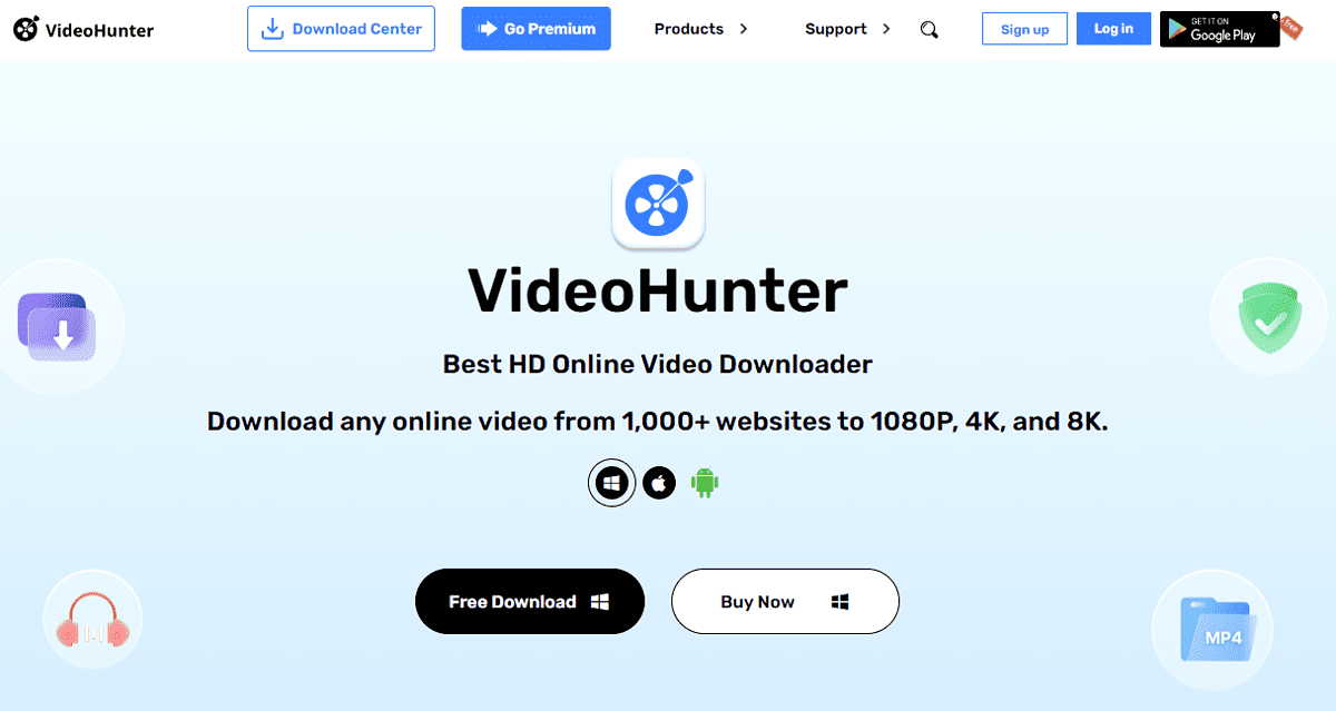 VideoHunter interface