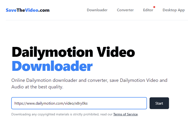 SaveTheVideo with download link