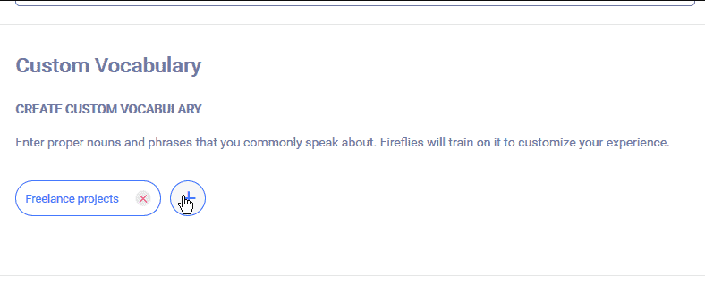 Fireflies.ai custom vocabulary