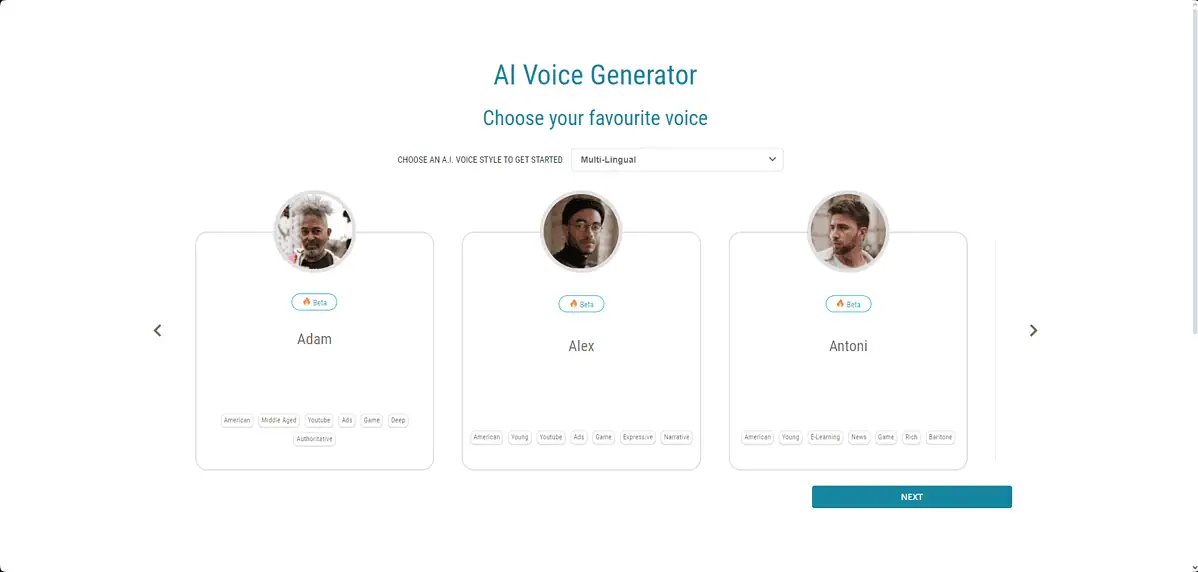 NaturalReader voice generator variations
