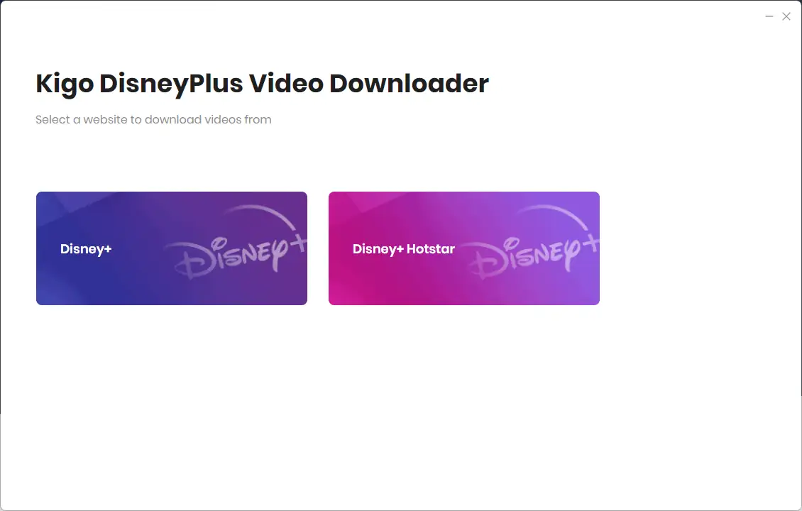 Kigo Disney Plus Downloader interface