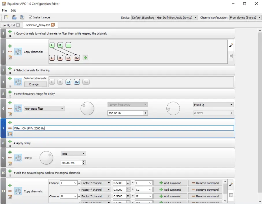 equalizer apo configuration