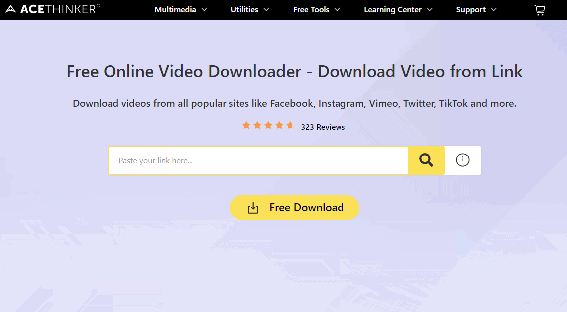 Acethinker Free Online Downloader interface