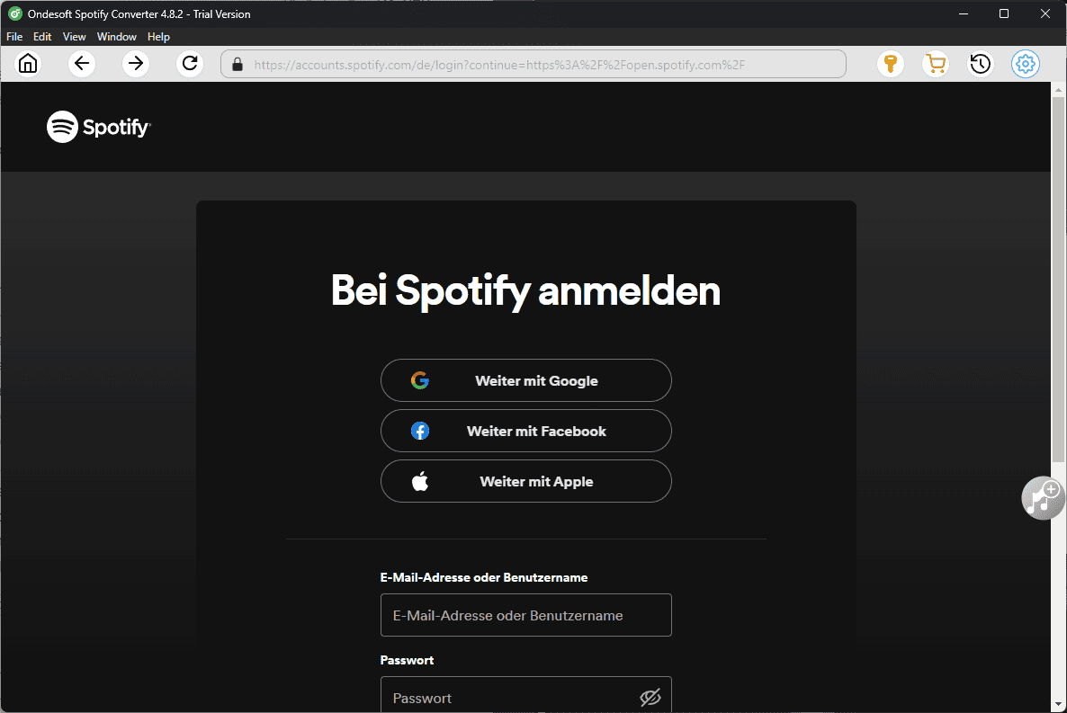 Ondesoft Spotify Music Downloader interface