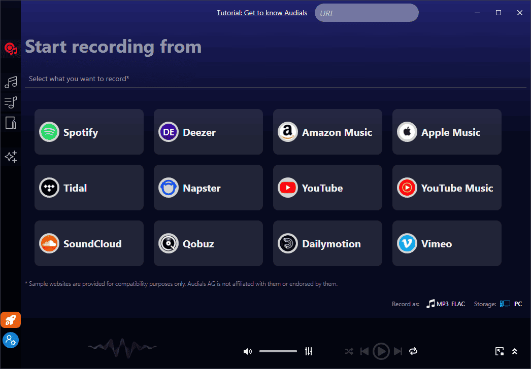 Audials Music 2024 interface
