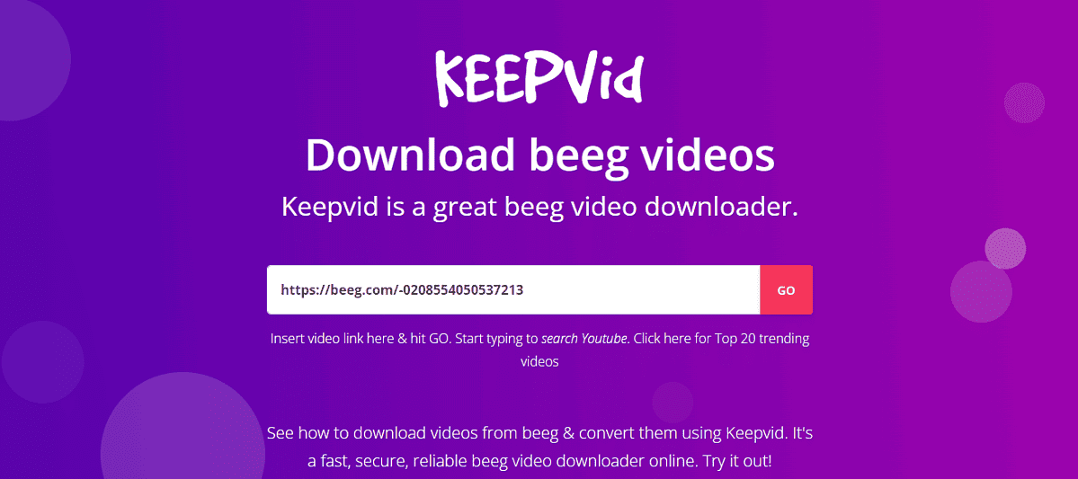 Keepvid website