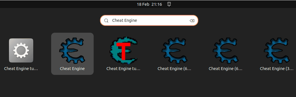 launching cheat engine using activities menu