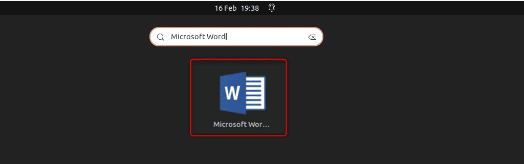 launching microsoft word in linux